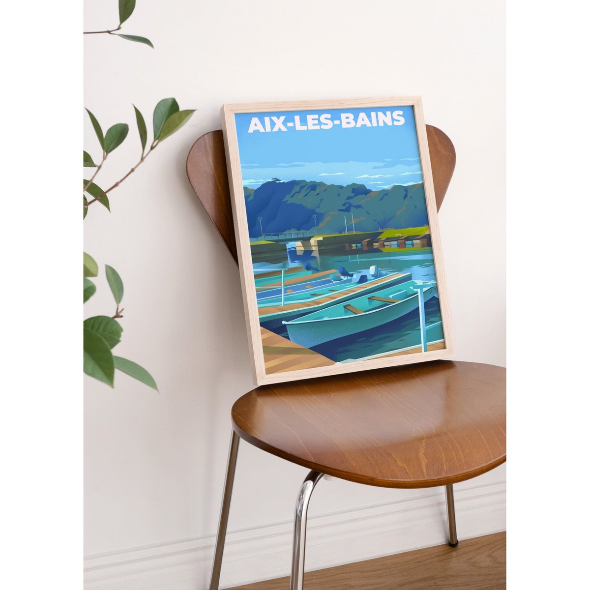 Affiche ville Aix-les-Bains blanc, L'AFFICHERIE