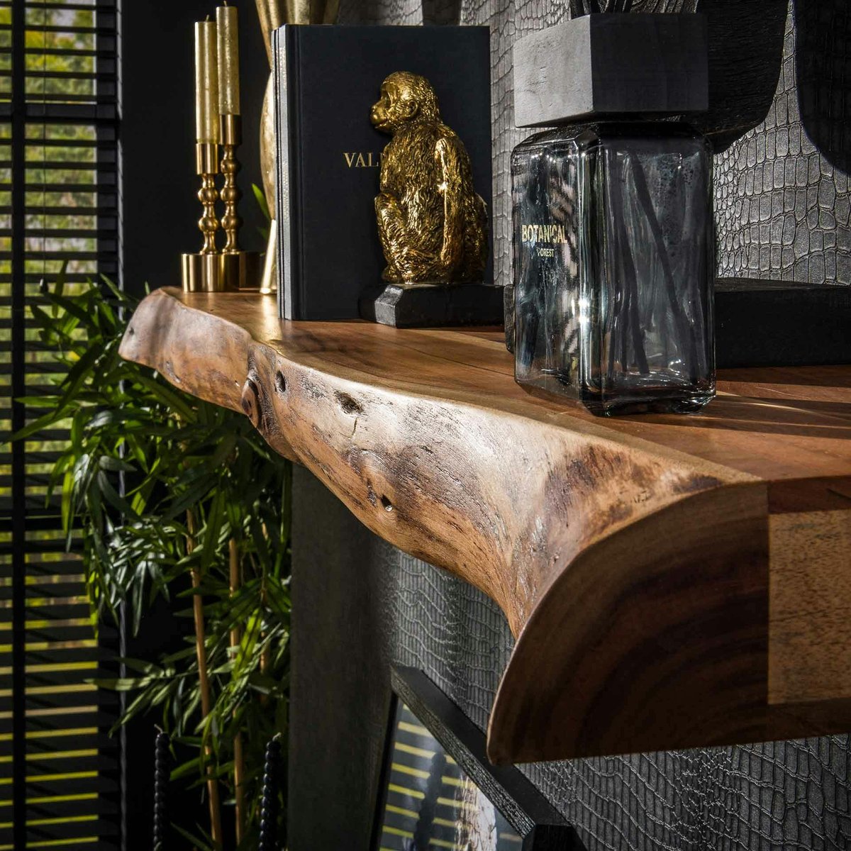 Étagère murale en bois d'acacia épais 150 cm MELBOURNE bois naturel, PIER IMPORT