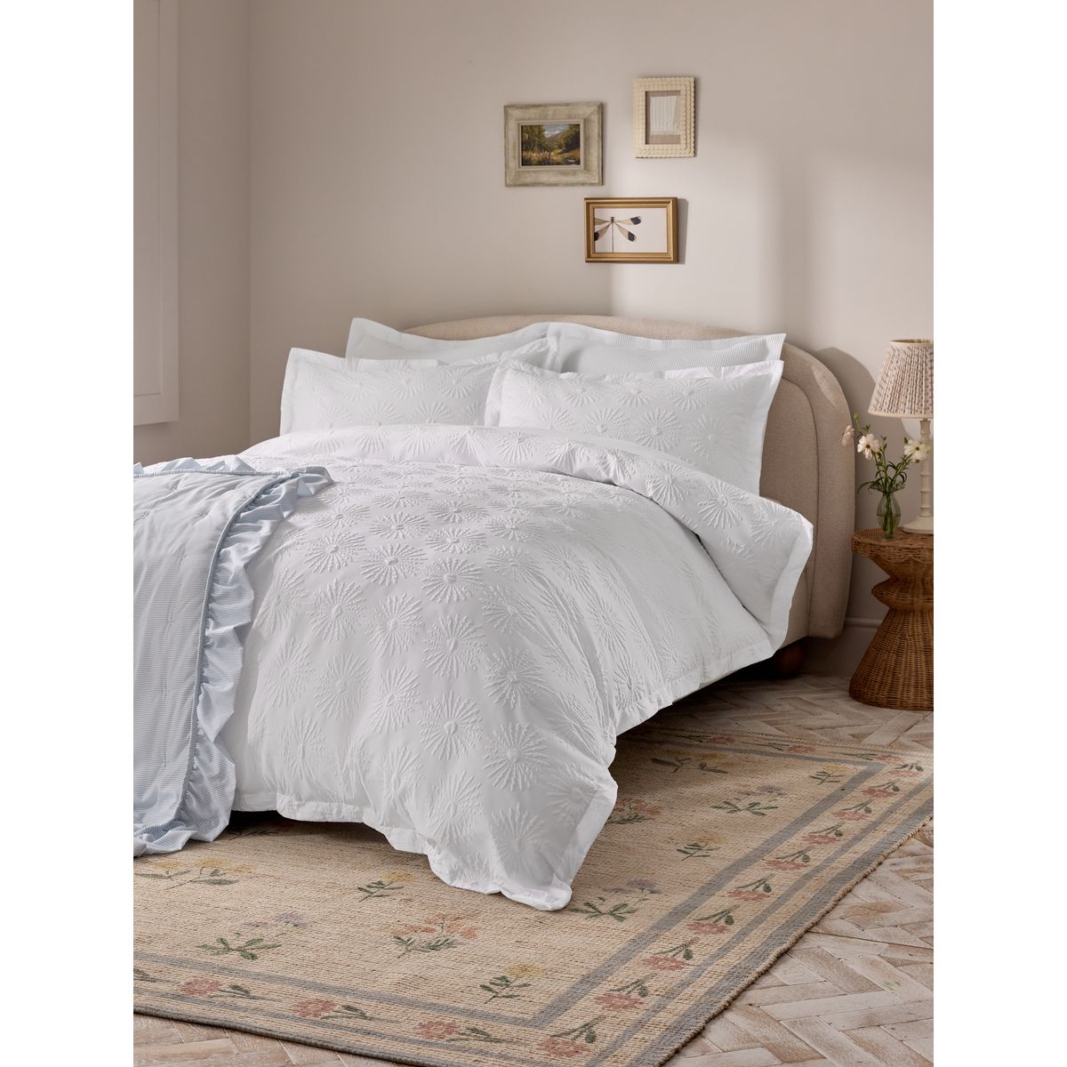 Housse de couette et taie d’oreiller en coton blanc, NEXT