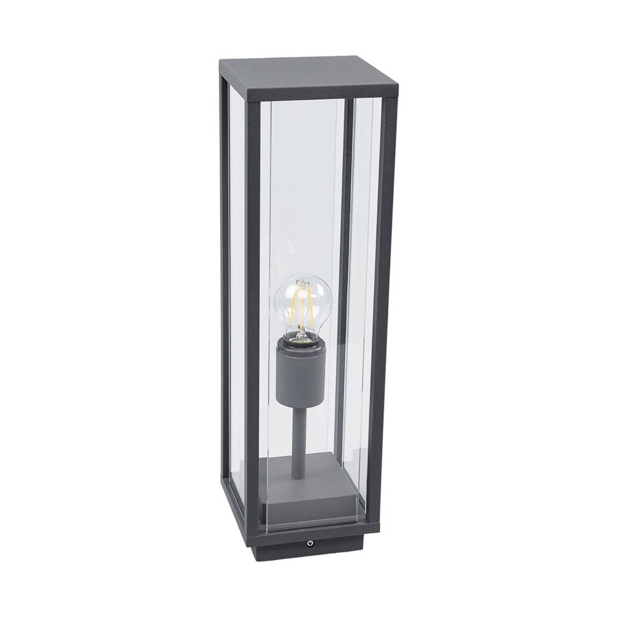 Luminaire extérieur en aluminium moderne gris foncé, transparent, LUCANDE