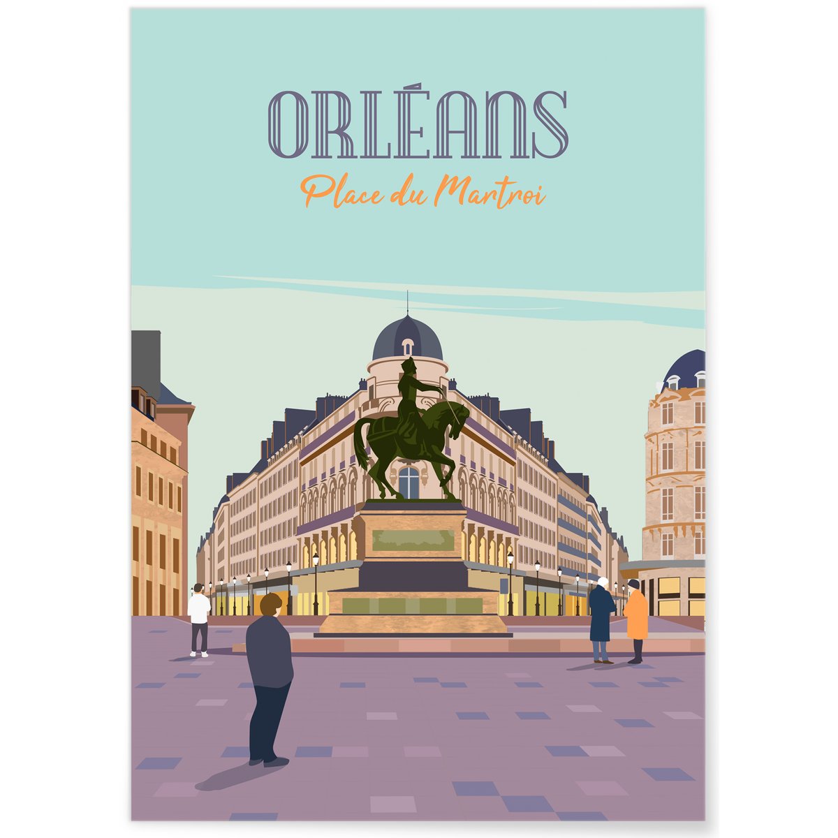 Affiche ville Orléans - Place du Martroi blanc, L'AFFICHERIE