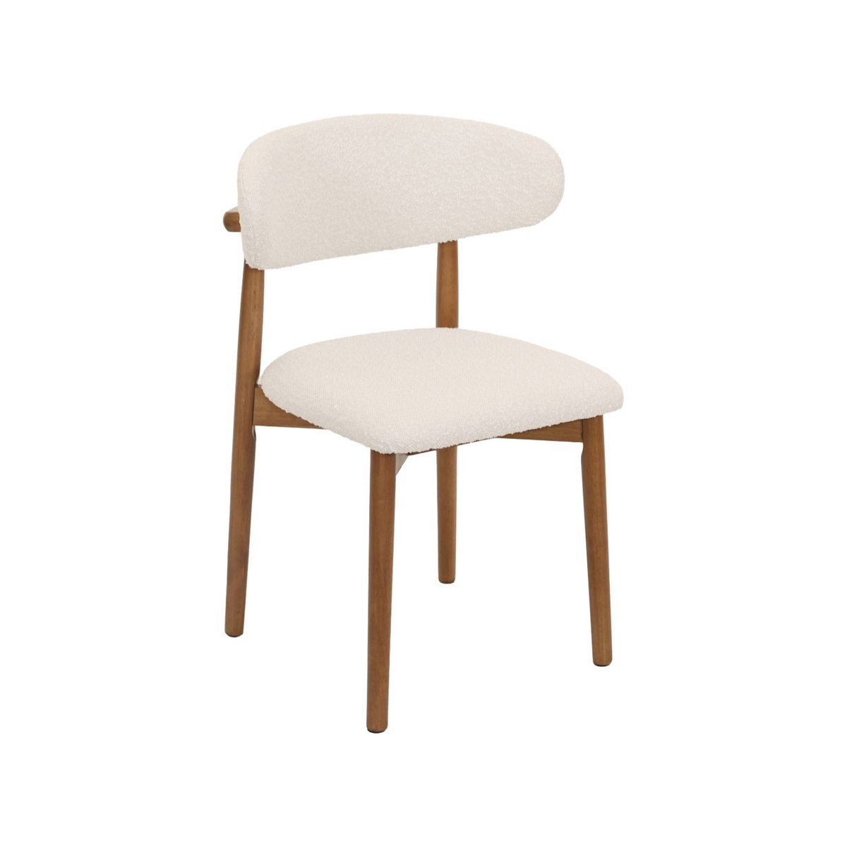 Chaise bois d'hévéa et tissu bouclette (lot de 2) PAOLA noir, SWEEEK
