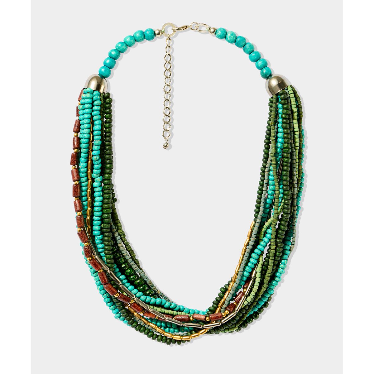 Collier à Rangs Grosses Perles multicolore vert, JOE BROWNS