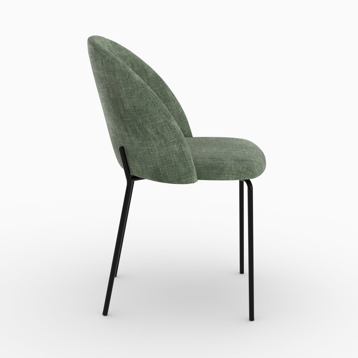 Lot de 2 chaises en tissu texturé - KARL vert sapin, MAISON PAVANE