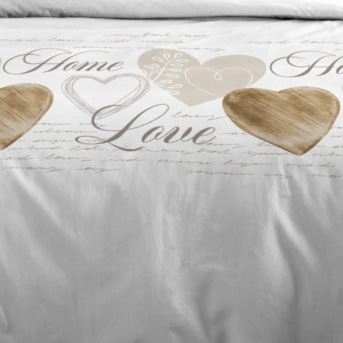Housse de couette 240x220 finition rabat + 2 taies coton 57 fils blanc, DECORATIE