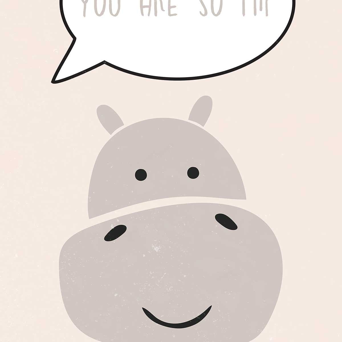 Affiche enfant hippo affiche seule, HEXOA
