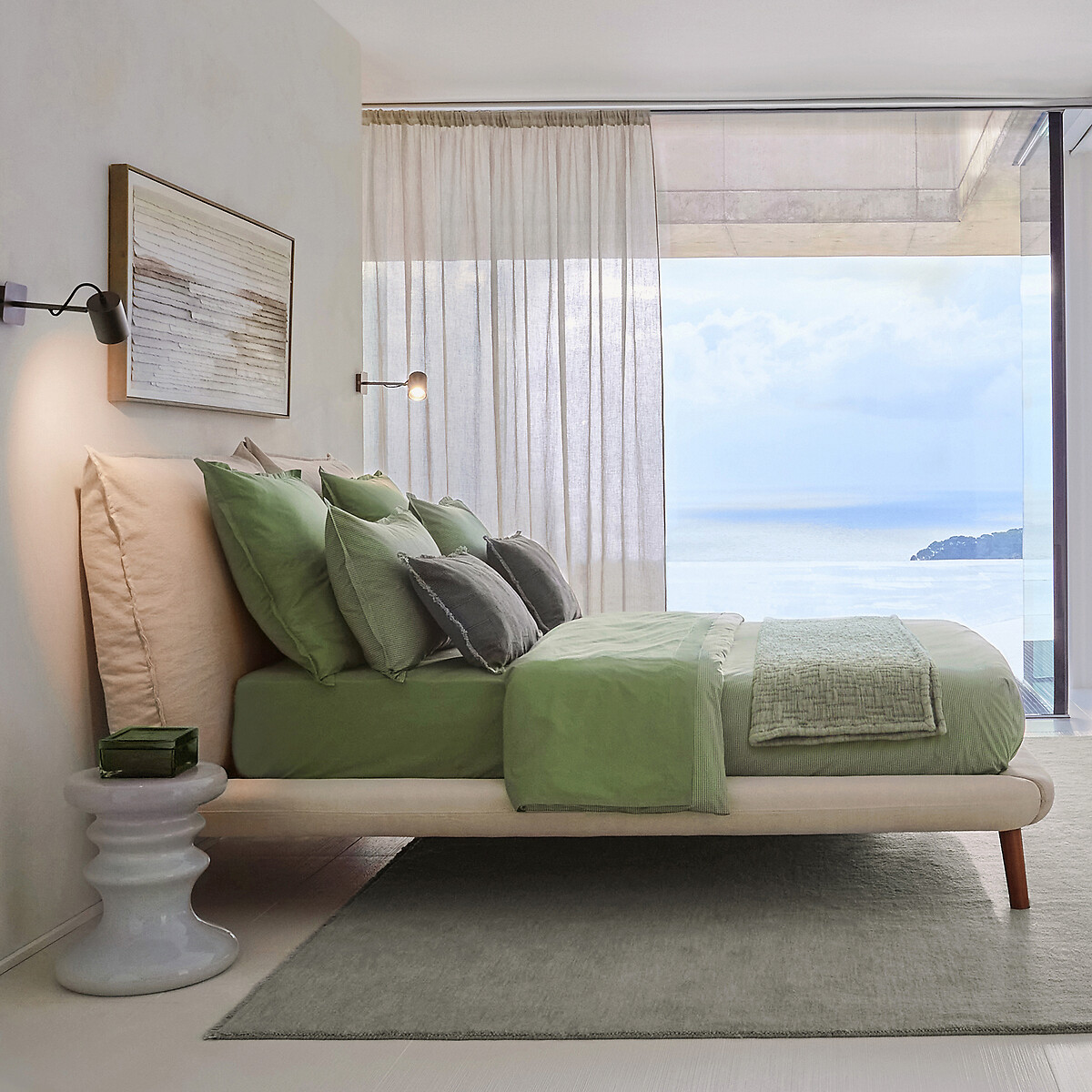 Sabbal Washed Cotton Percale 300 Thread Count Pillowcase veronese green, AM.PM