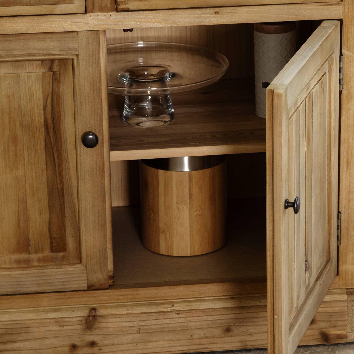 Vaisselier en bois recyclé GARANCE bois clair, MADE IN MEUBLES
