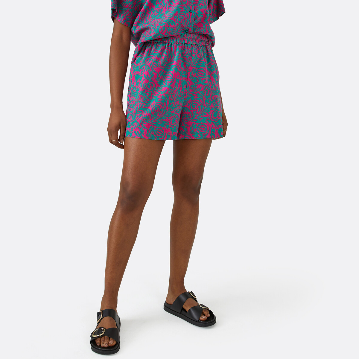 Signatures Salome Double Buckle Leather Mules black, LA REDOUTE COLLECTIONS