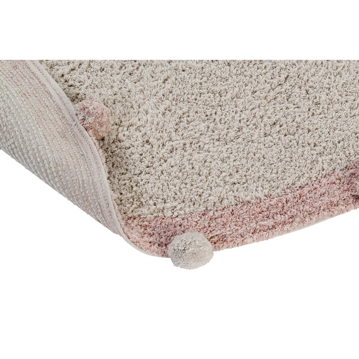 Tapis Rond en coton BUBBLY naturel, rose, LORENA CANALS