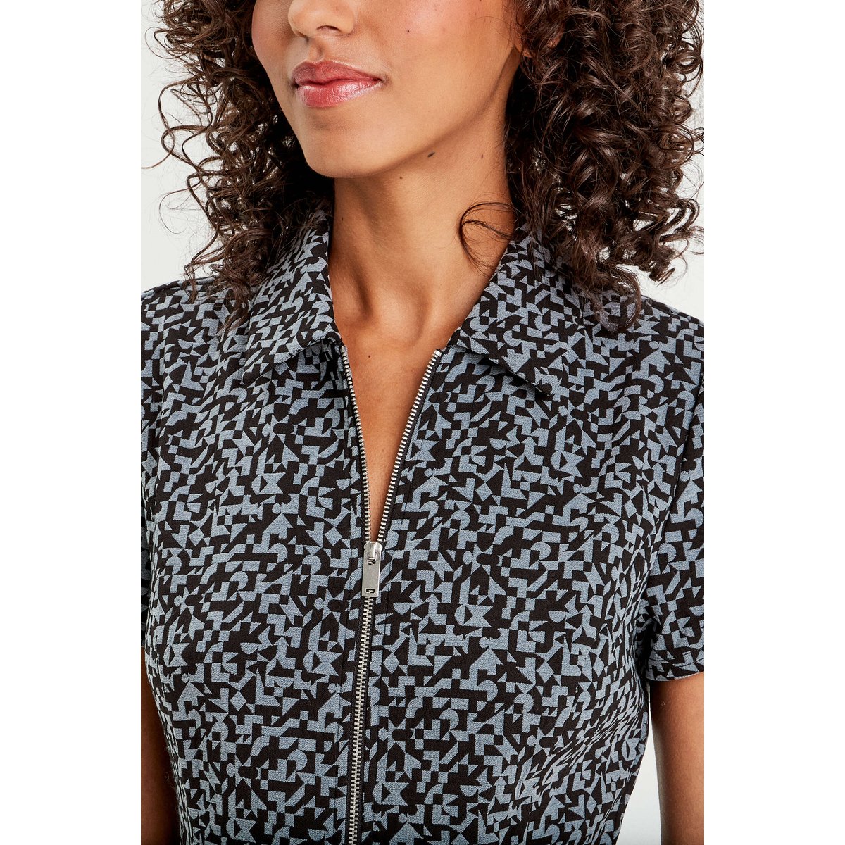 Robe évasée zippée noir, CACHE CACHE
