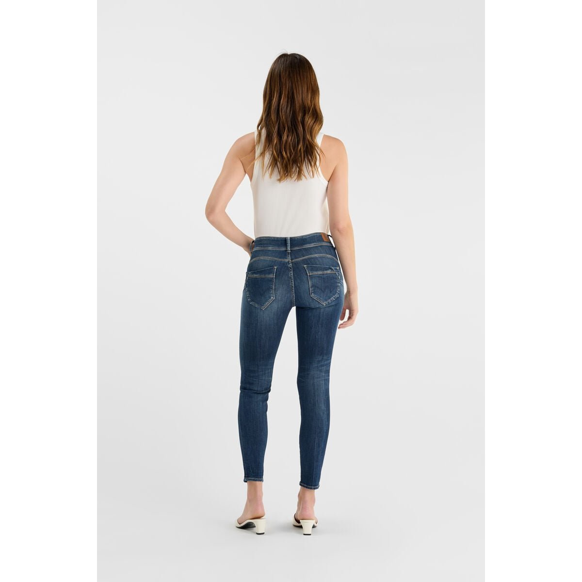 Jeans push-up slim taille haute PULP, 7/8ème blue, LE TEMPS DES CERISES