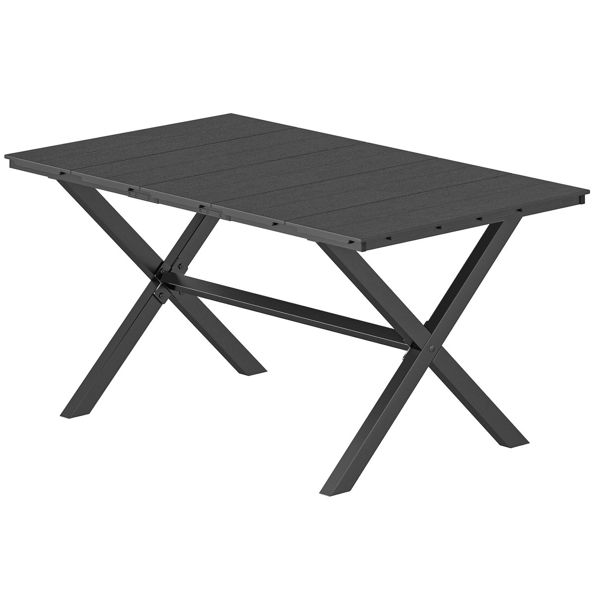 Table de jardin rectangulaire 4-6 personnes noir, OUTSUNNY