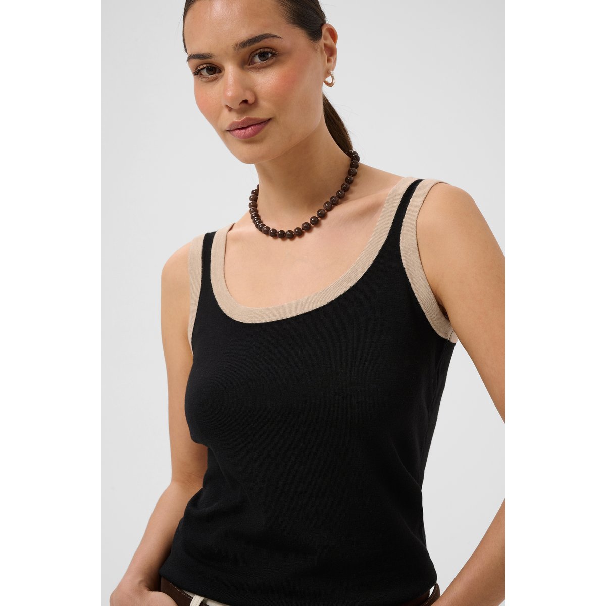 Pullover tricoté noir black deep, KAFFE