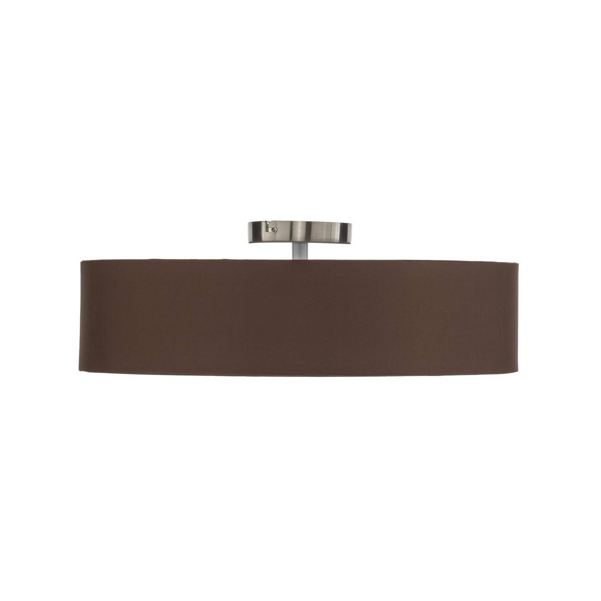 Plafonnier en textile moderne, Sebatin brun, blanc, nickel mat, LINDBY