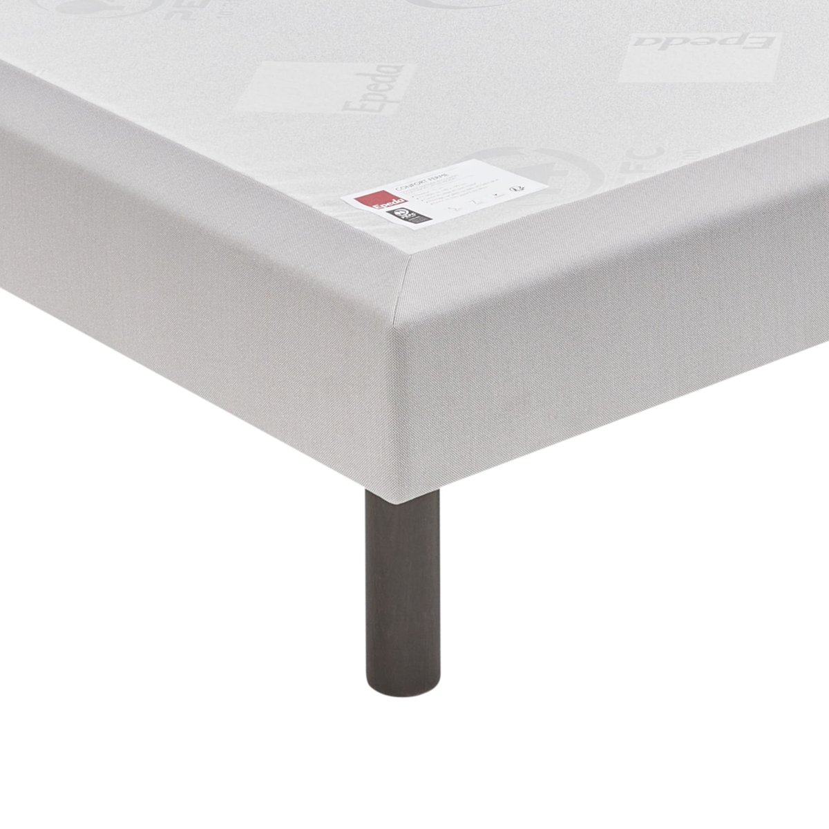 Ensemble matelas ressorts ensachés et mémoire de forme DESTINATION, sommier confort ferme et pieds blanc, EPEDA