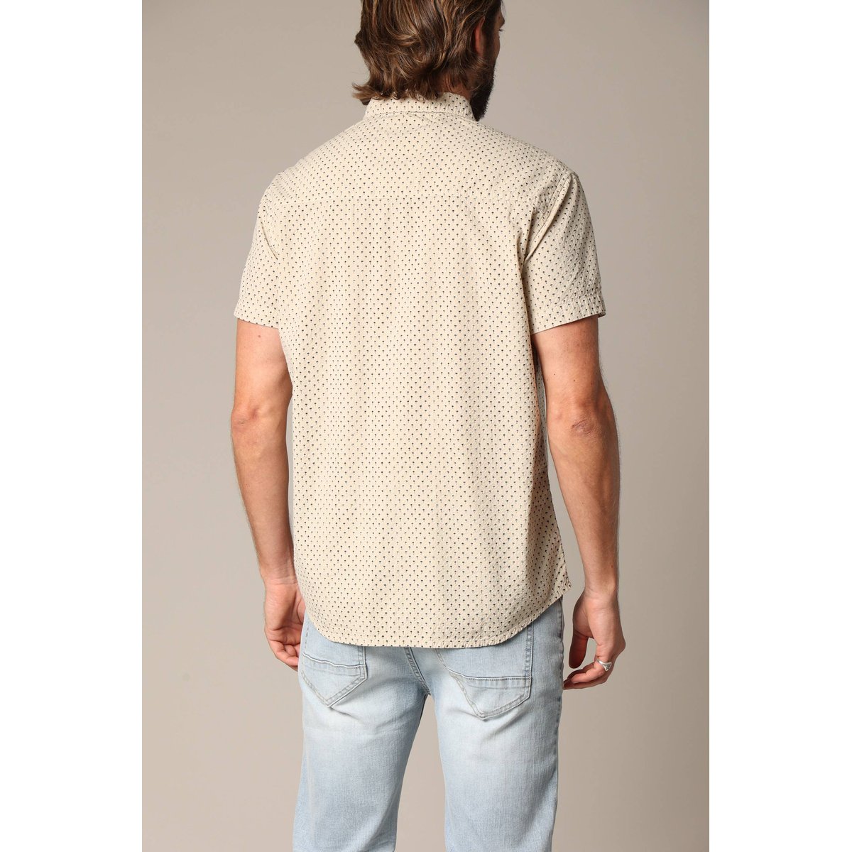 Chemise homme à motifs palmiers PAGOS greige, DEELUXE