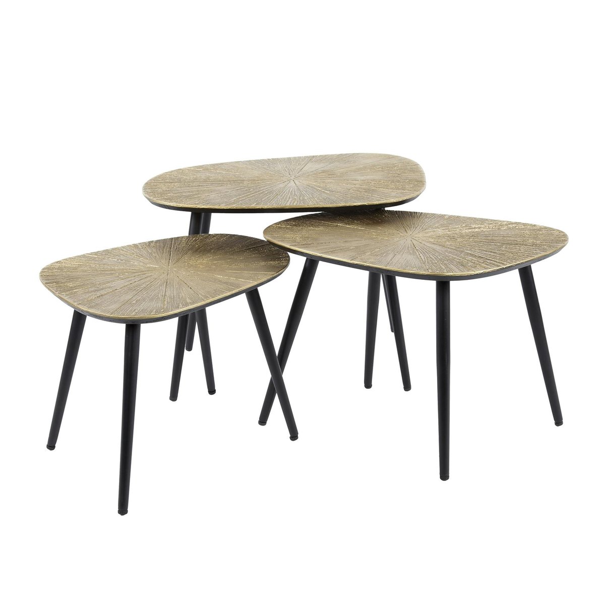 Table basse organique, forme carrée RALF doré, PIER IMPORT