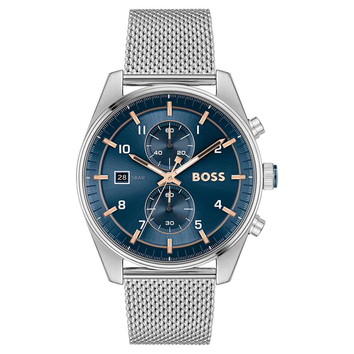 Montre Analogique SKYTRAVELLER argenté bleu argenté, BOSS