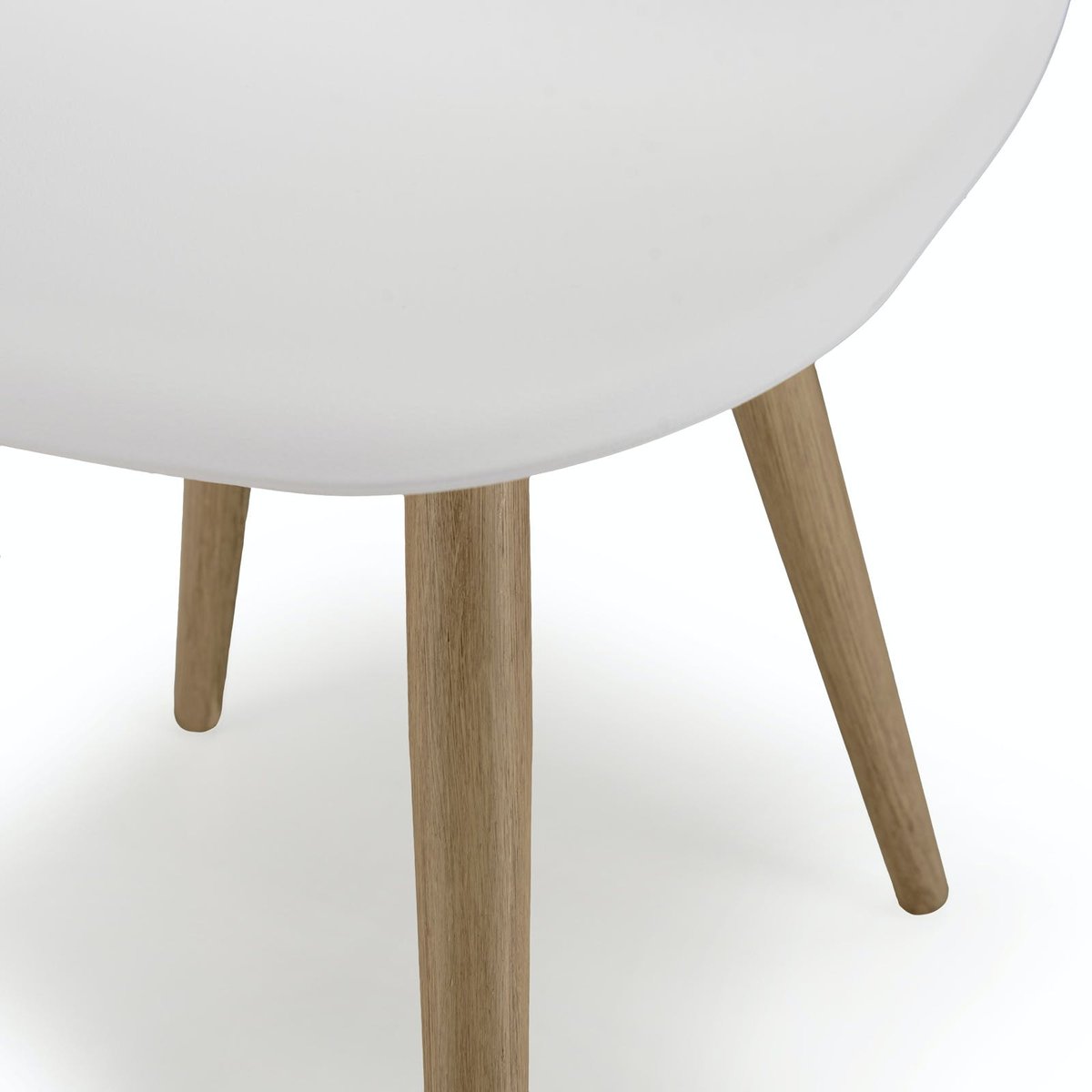 Chaise de jardin style scandinave assise blanche pieds couleur naturelle (lot de 2) GIJON blanc, PIER IMPORT