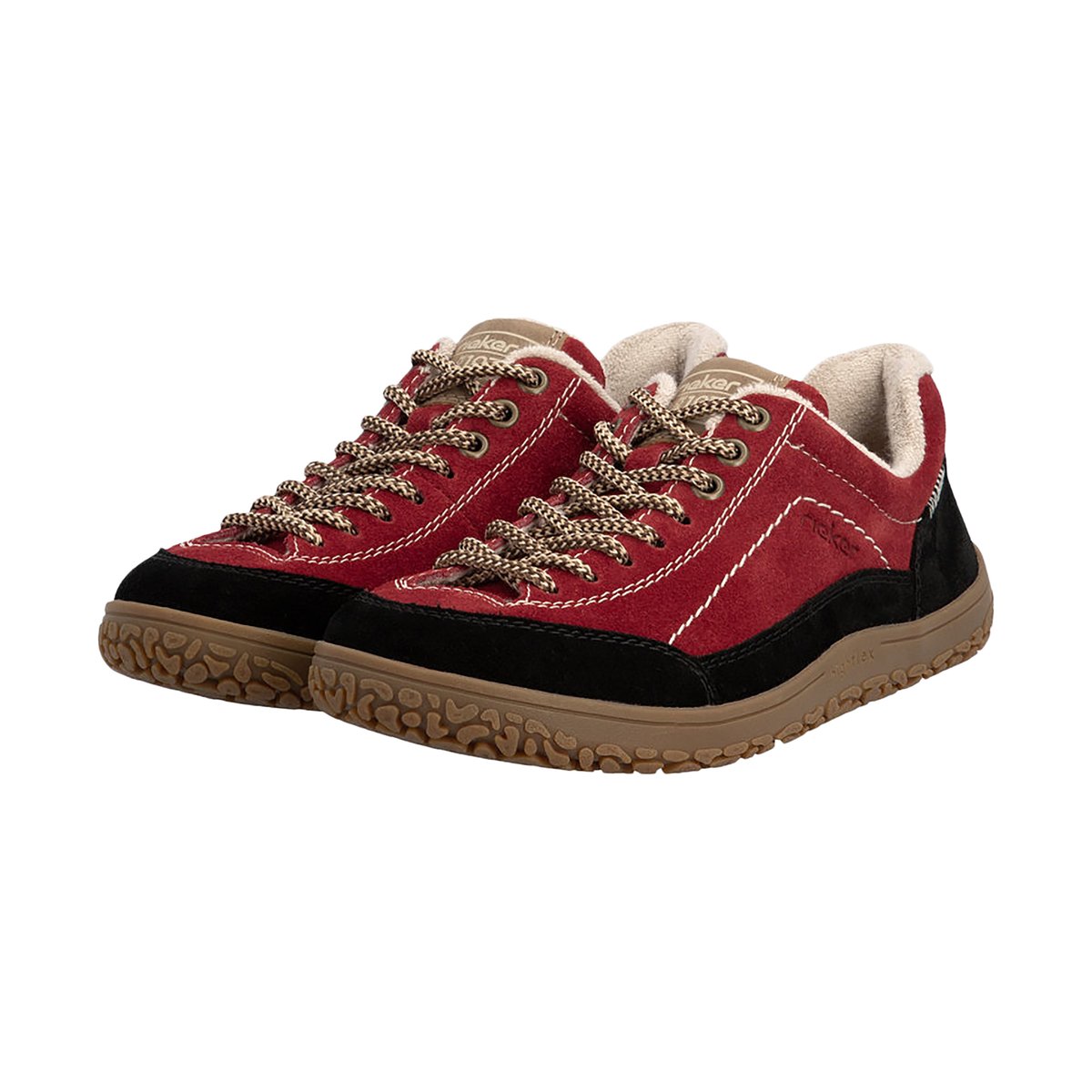 Basket Cuir Morelia rouge-combi, RIEKER
