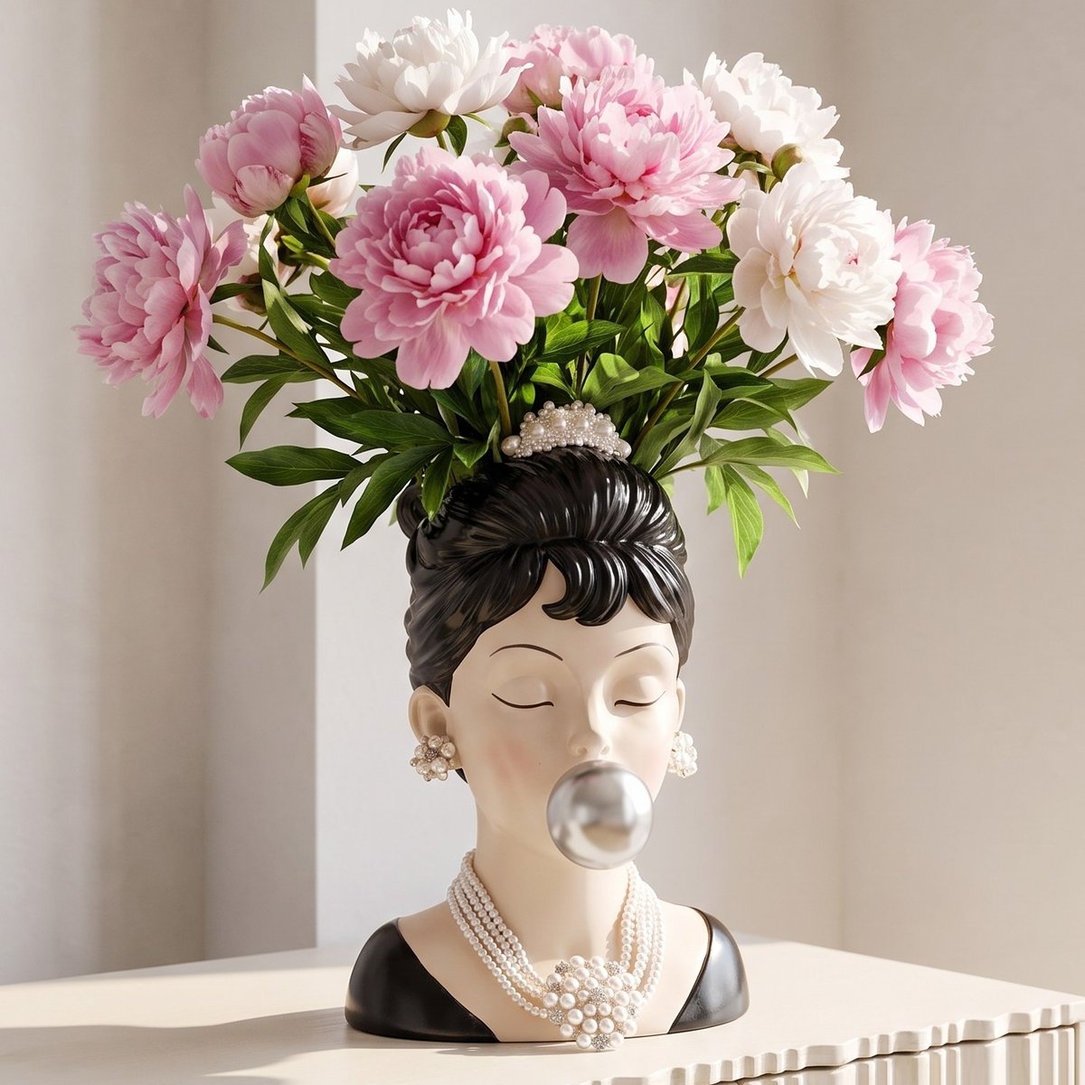 Vase femme chewing-gum beige, KARE DESIGN