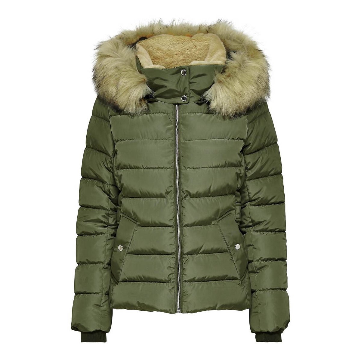 Topshop khaki puffer jacket cheap