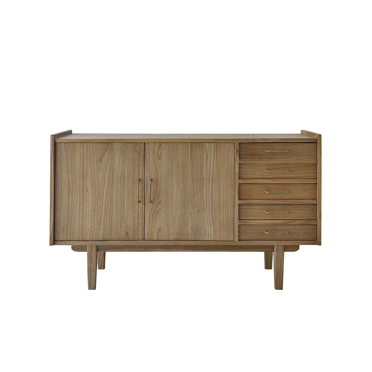 Meuble sous vasque en bois massif 135 cm FIFTIES naturel, BERAH GETAH