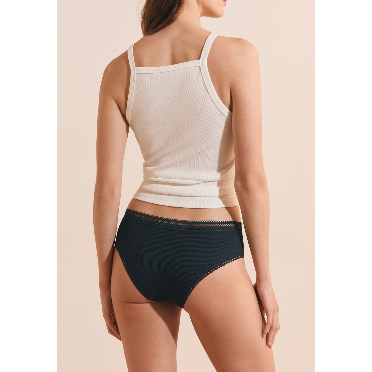 Shorty en microfibre avec détails dentelle POWER 2 encre, ETAM