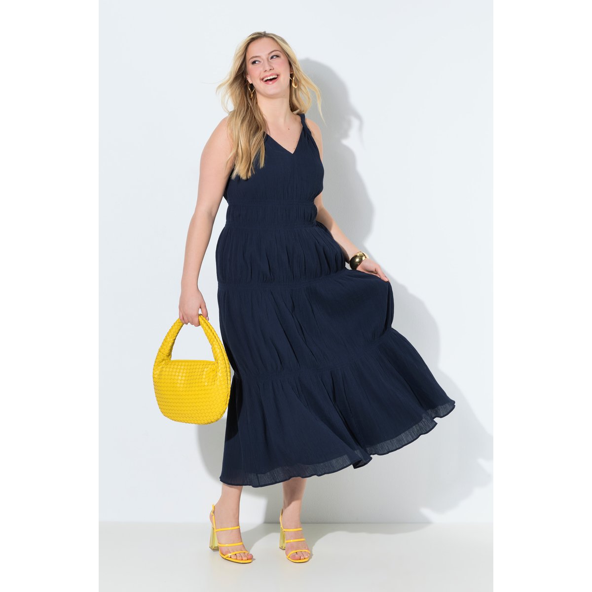 Robe maxi sans manches marine, ULLA POPKEN