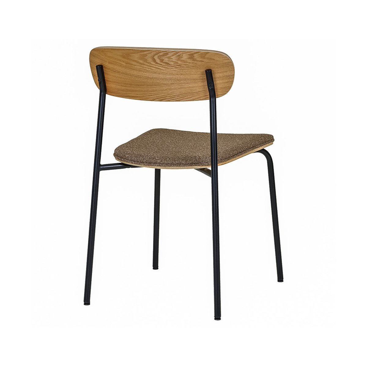 Lot de 2 chaises en bois de frêne, ZOE marron, BEST MOBILIER