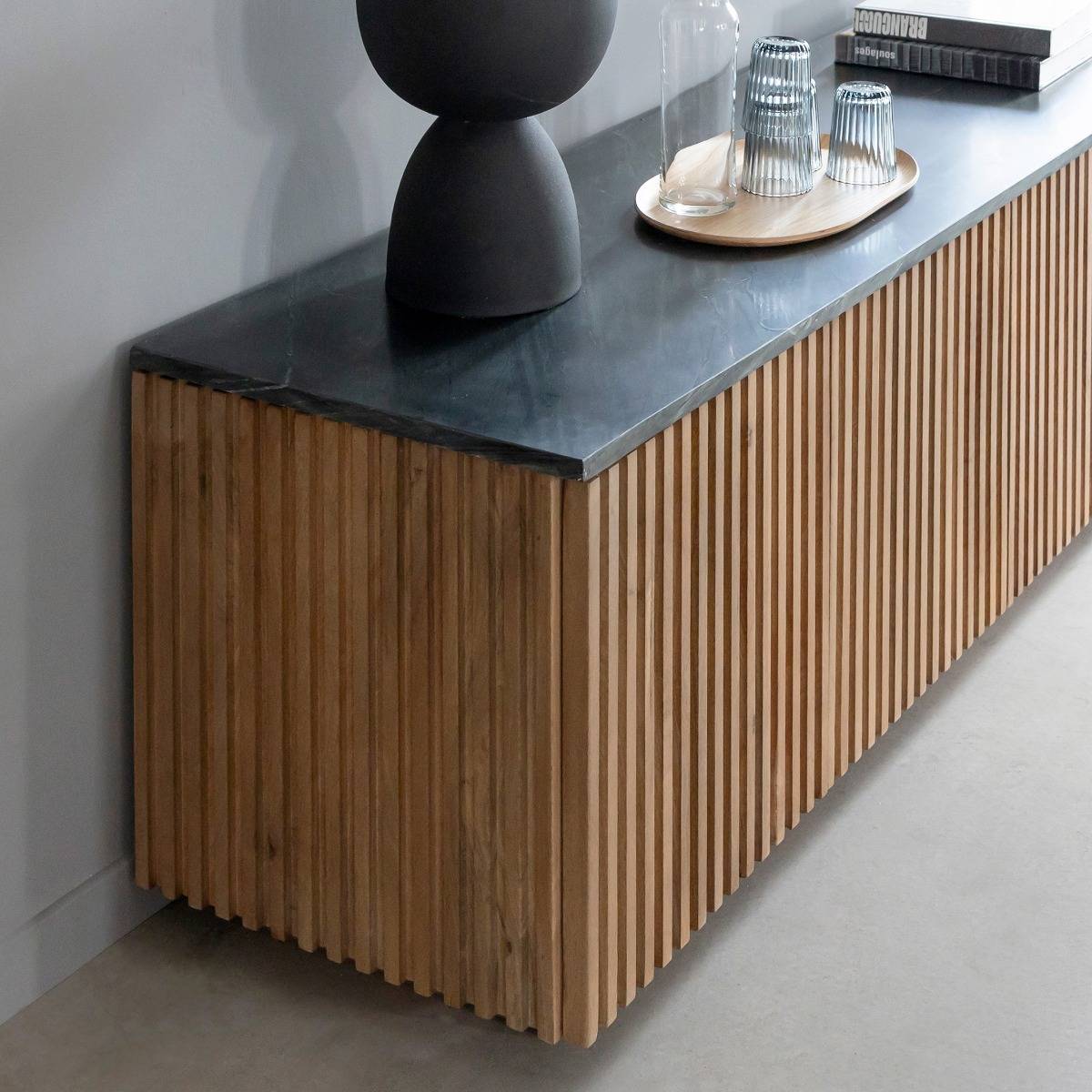 Meuble TV en bois de manguier BETTY bois clair, MADE IN MEUBLES