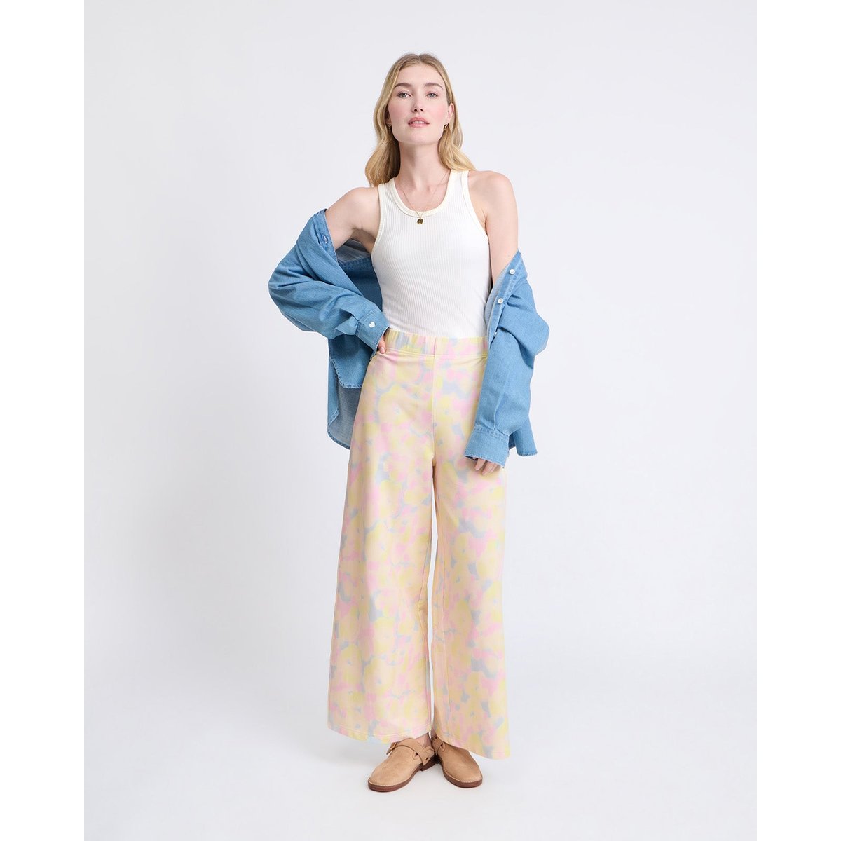 Pantalon en coton bio imprimé coloré multicolore, EMOI EMOI