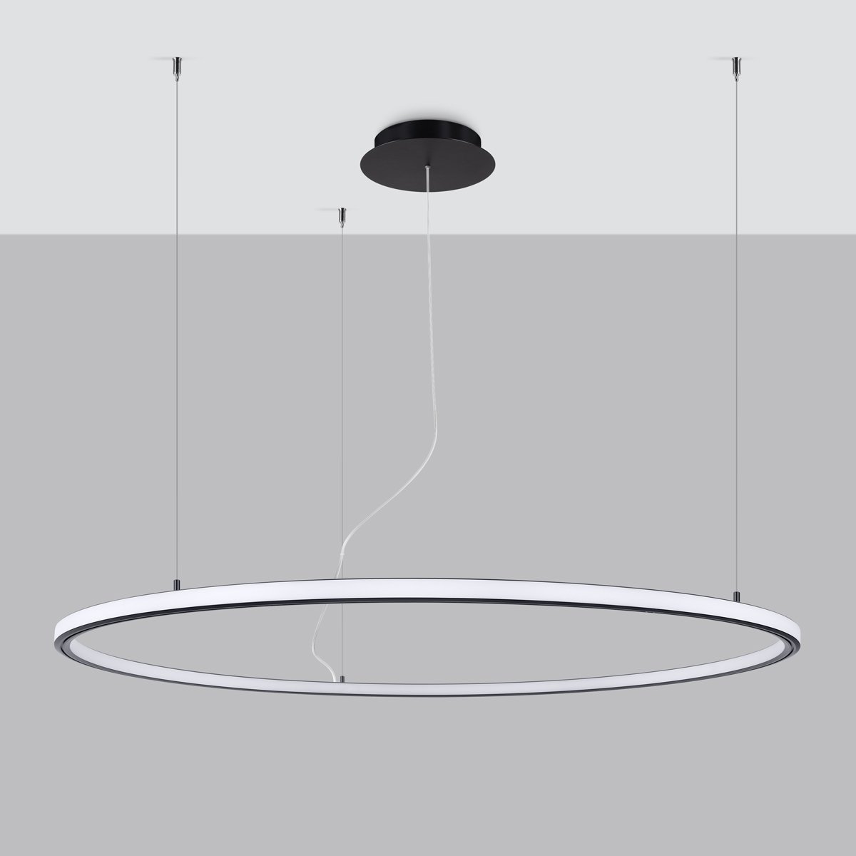 Lustre Aluminium Noir LED 1 Risa noir, EDEN