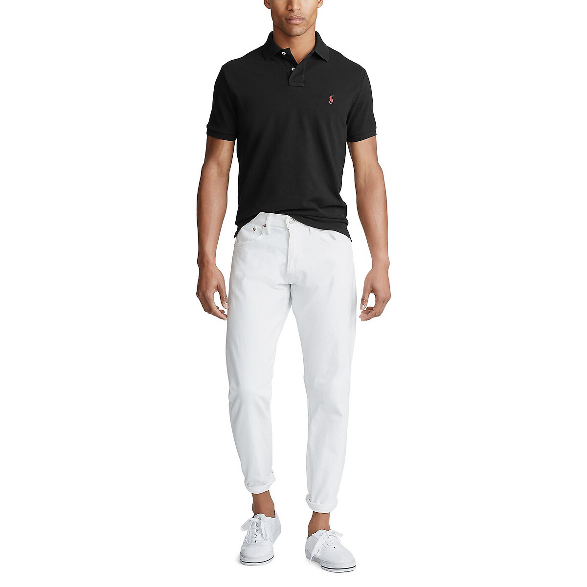 Polo iconique en coton piqué noir, POLO RALPH LAUREN