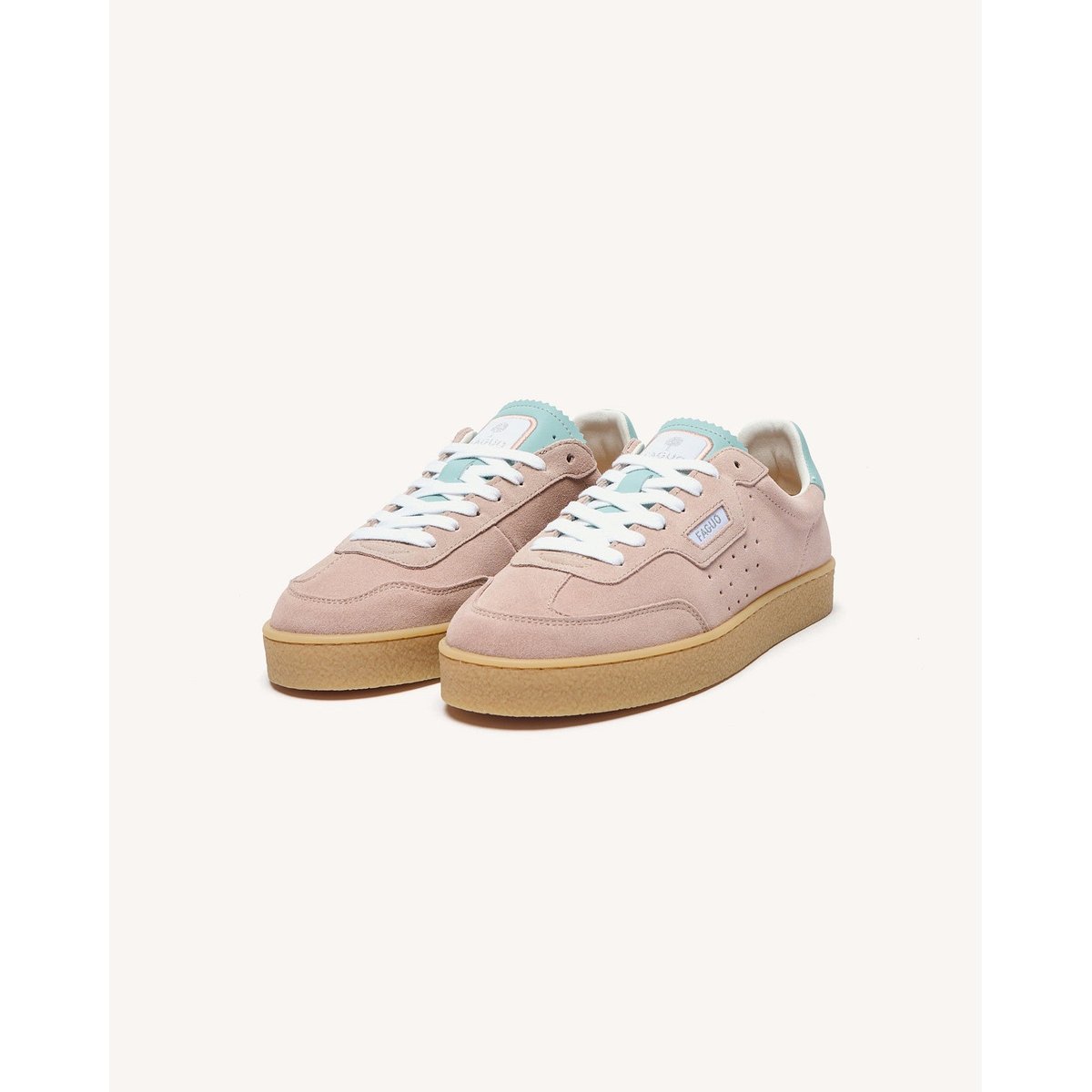 Baskets basses suede LUMBO rose grisé, FAGUO