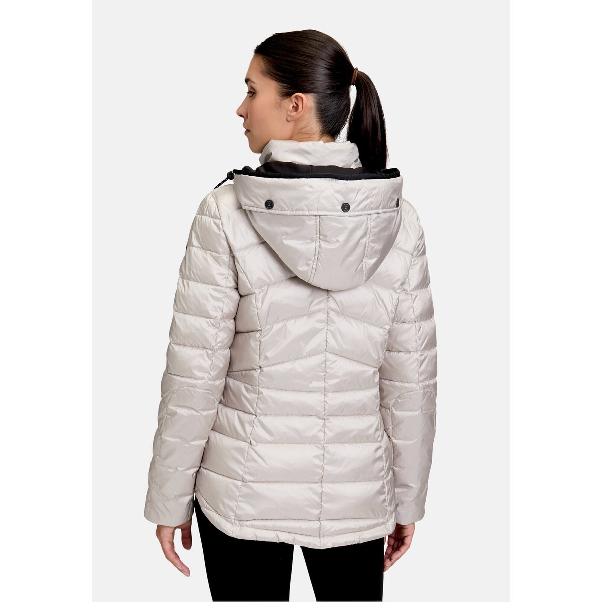 Veste matelassée à capuche amovible gris, GIL BRET