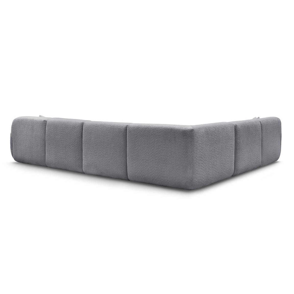 Canapé modulable 6 places en tissu chenille, ANDA gris, BOBOCHIC