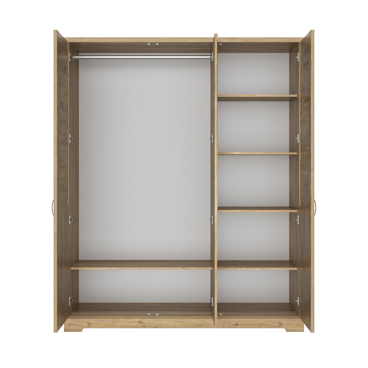 Armoire 3 portes avec miroir THELMA marron, GAMI