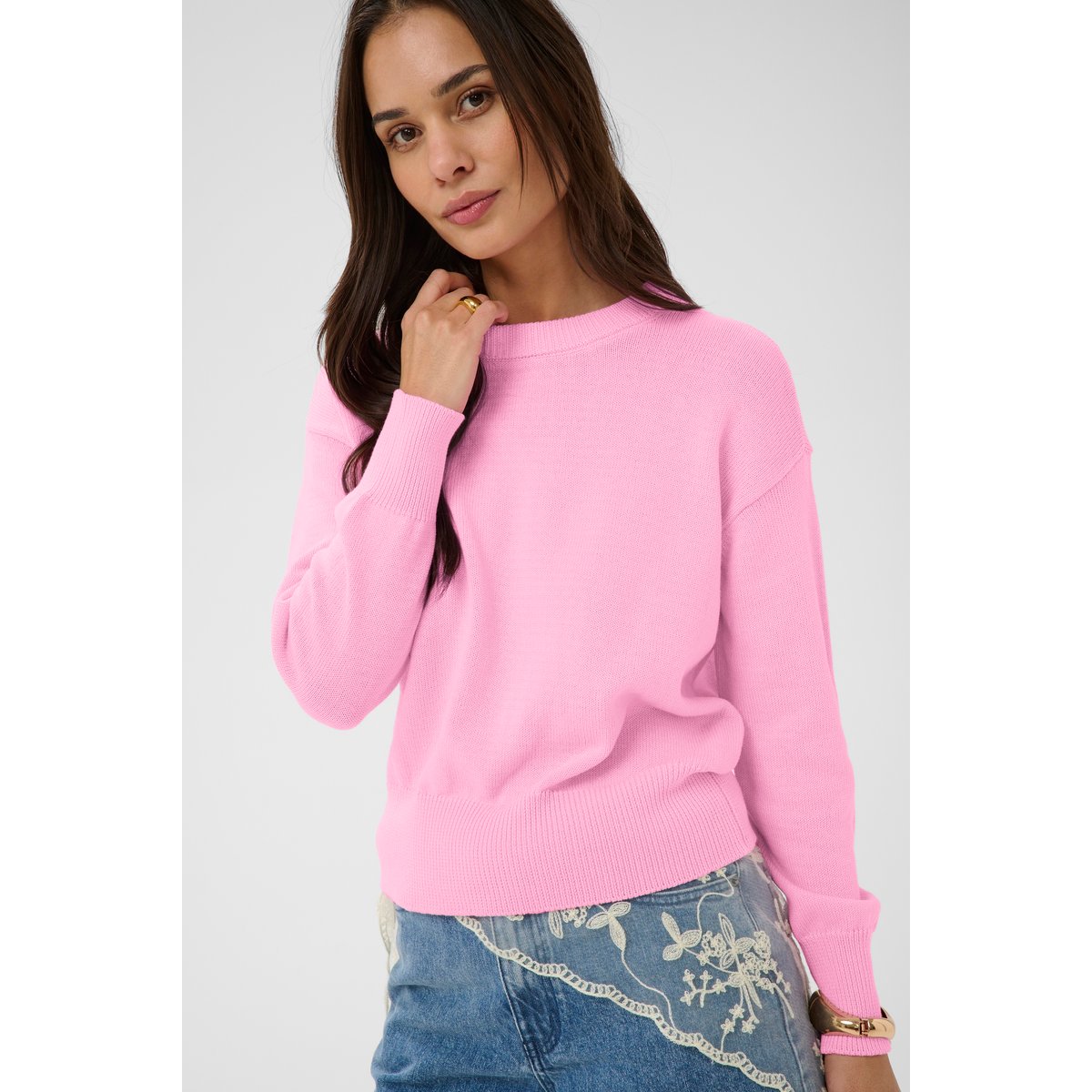 Pullover tricoté rose pink frosting, KAFFE