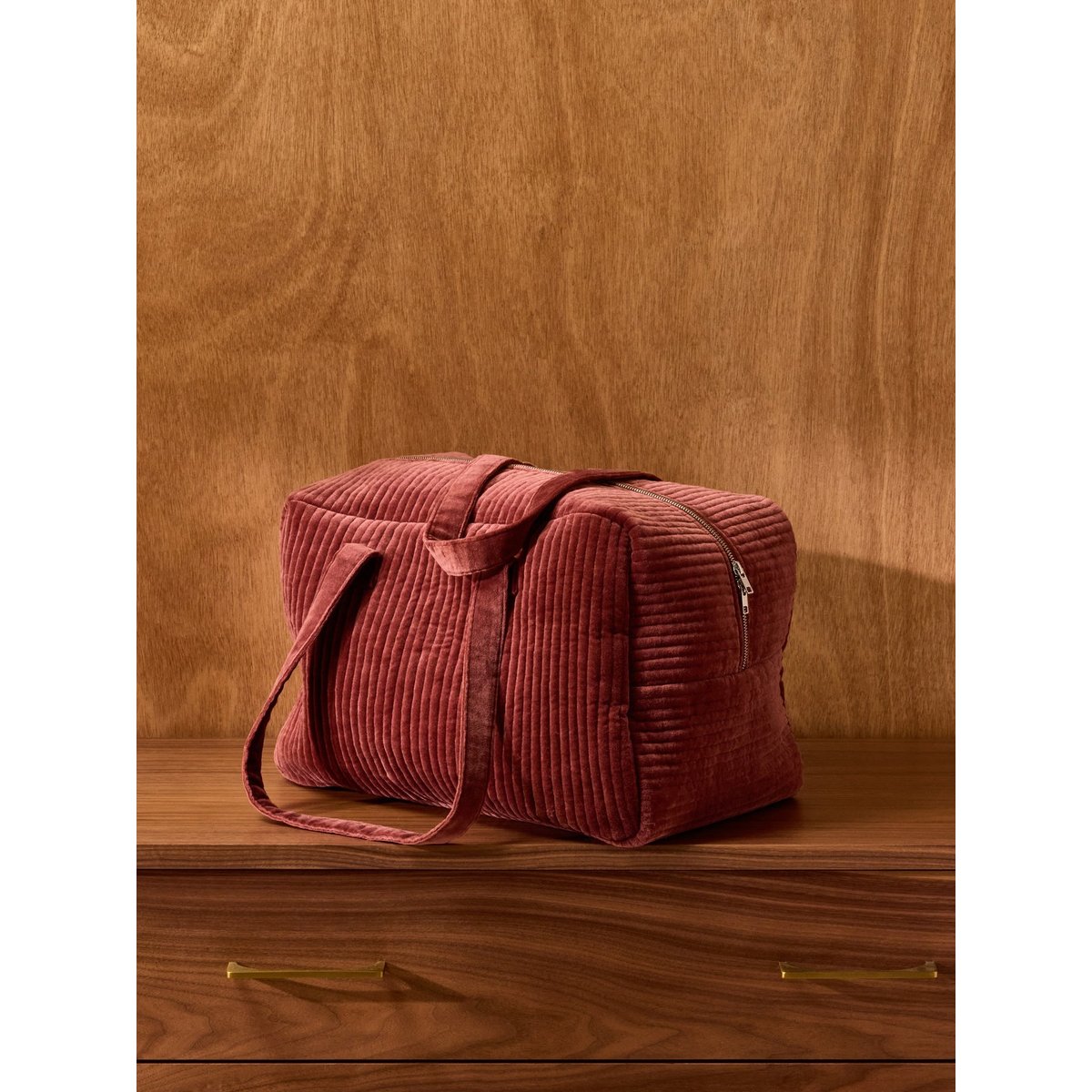 Sac week-end en velours imprimé penjab, CYRILLUS