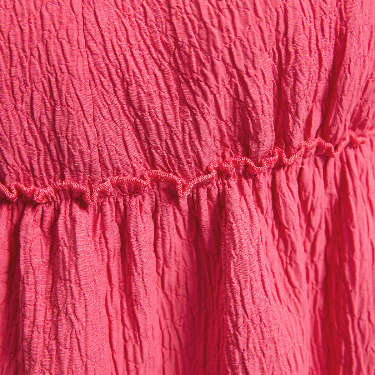 Robe longue col V sans manches à volant rose, LA REDOUTE COLLECTIONS