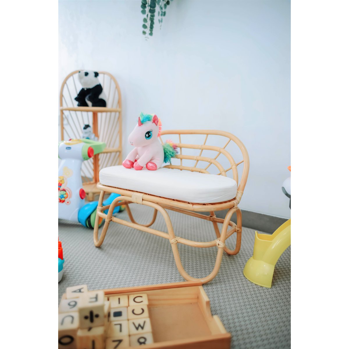 Canapé pour enfants, rotin naturel, SORONG marron, NORDLYS