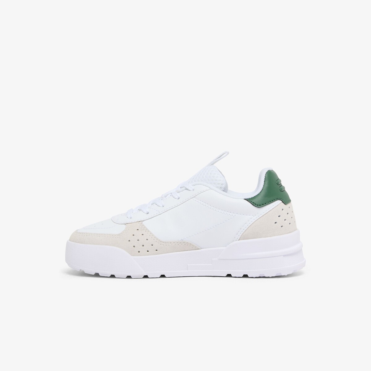 Niedrige Sneaker mit elastischen Schnürsenkeln, SLAM BREAK weiss/beige/grün, LACOSTE