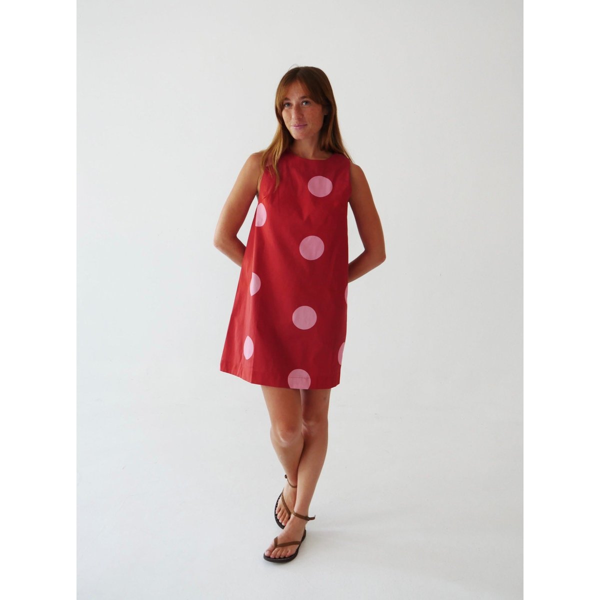 Robe courte à pois MACARENA bordeaux / rose, MINDTRAVELER