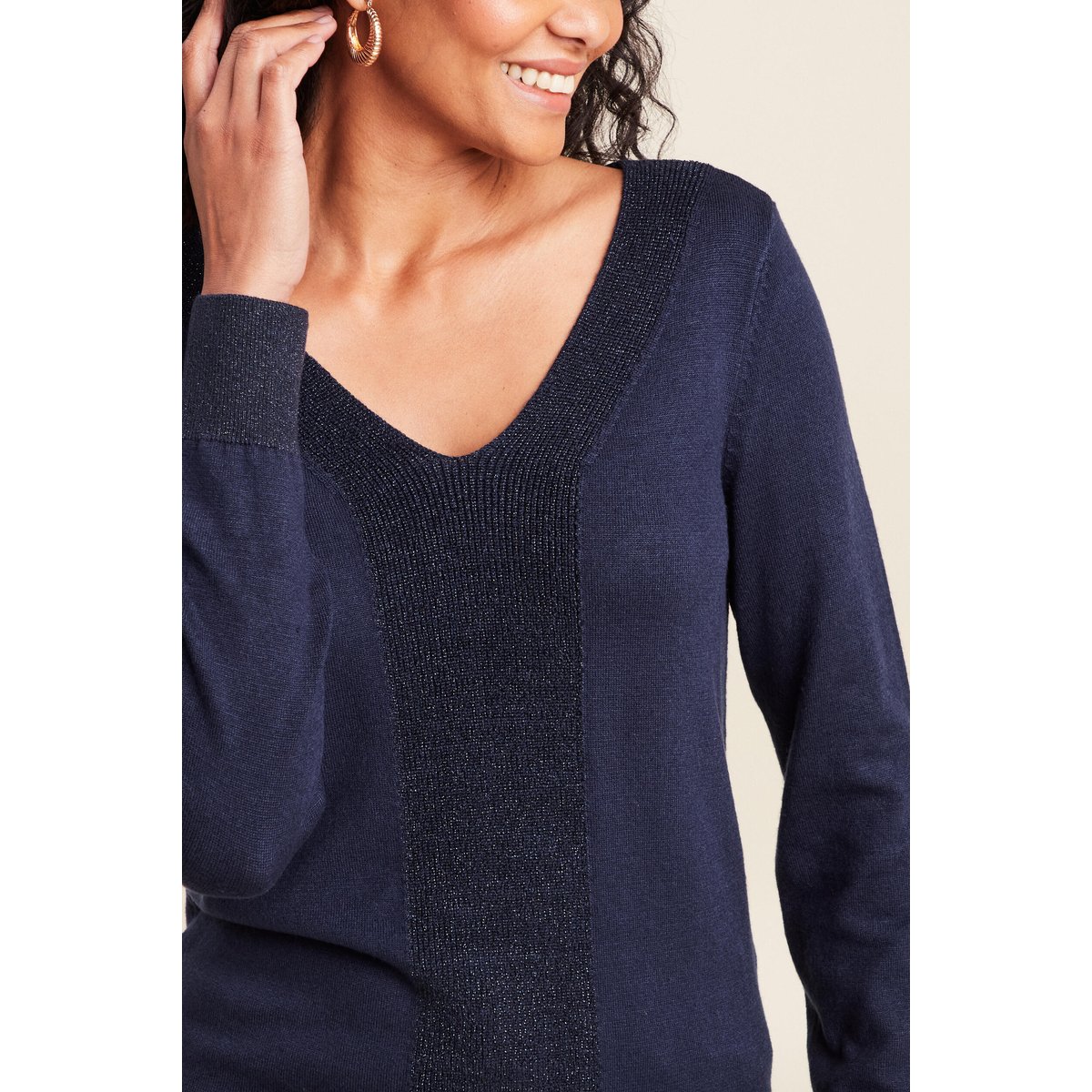 Pull manches longues bleu marine, BREAL