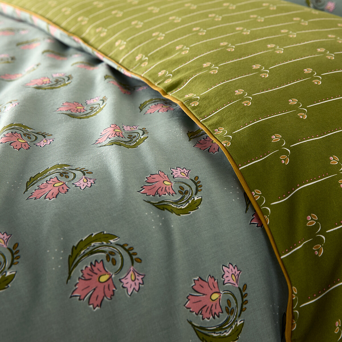 Funda nórdica de algodón lavado, estampado de flores, INA estampado, LA REDOUTE INTERIEURS