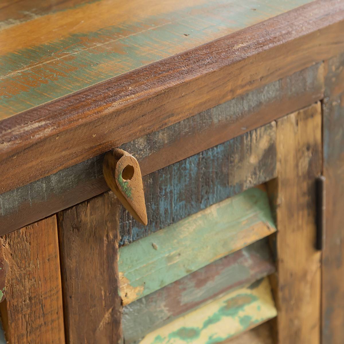 Buffet en bois massif ETHNIK multicolore, MADE IN MEUBLES 