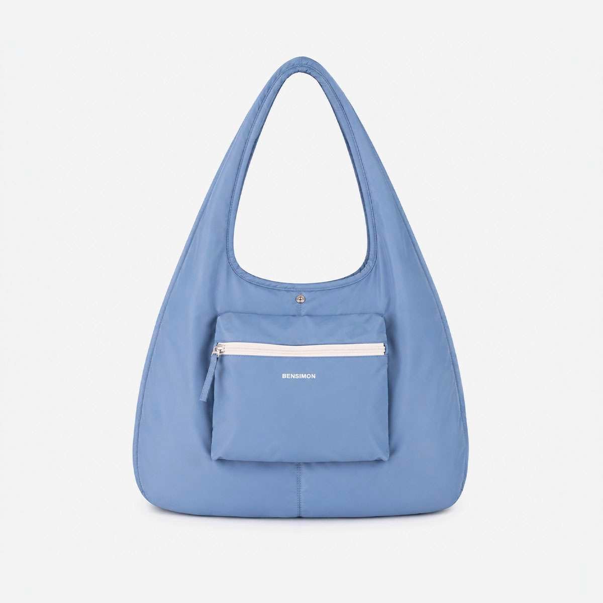 Sac hobo shopping en nylon recyclé NIBELLOU denim, BENSIMON