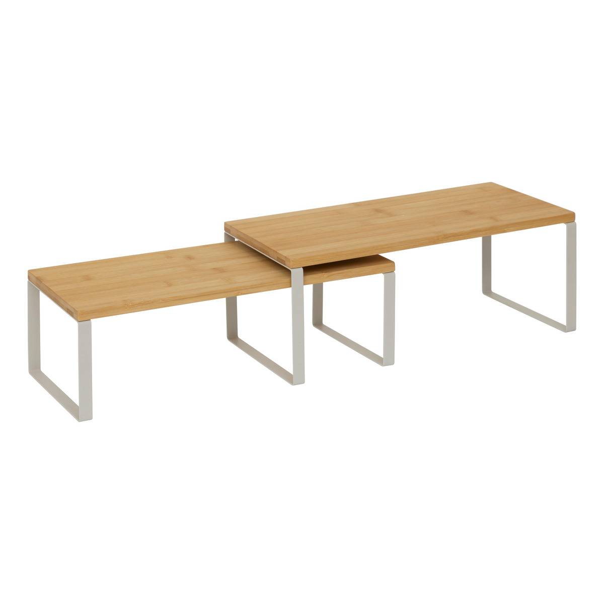 Lot de 2 étagères gigognes 1 niveau ORDERA beige, 5FIVE SIMPLY SMART